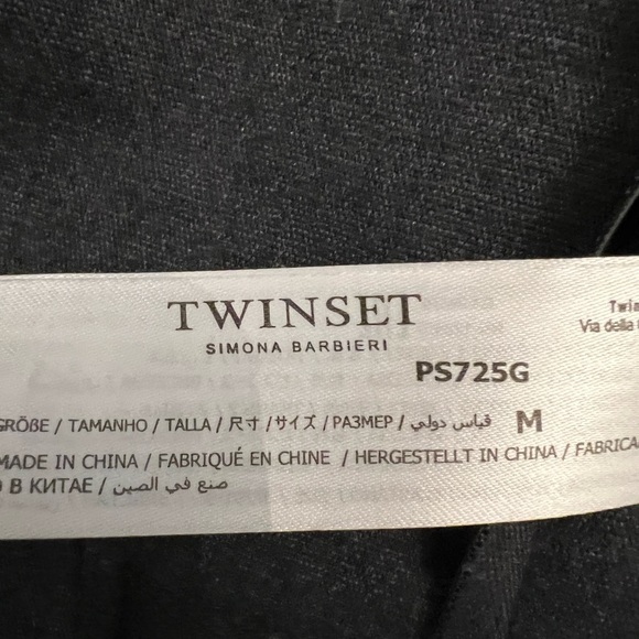 Twin Set women’s black short sleeve dress with leather bottom. Size M - Picture 2 of 4